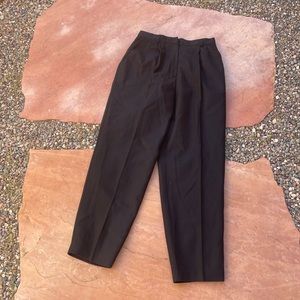 Vintage black wool pleated pants
